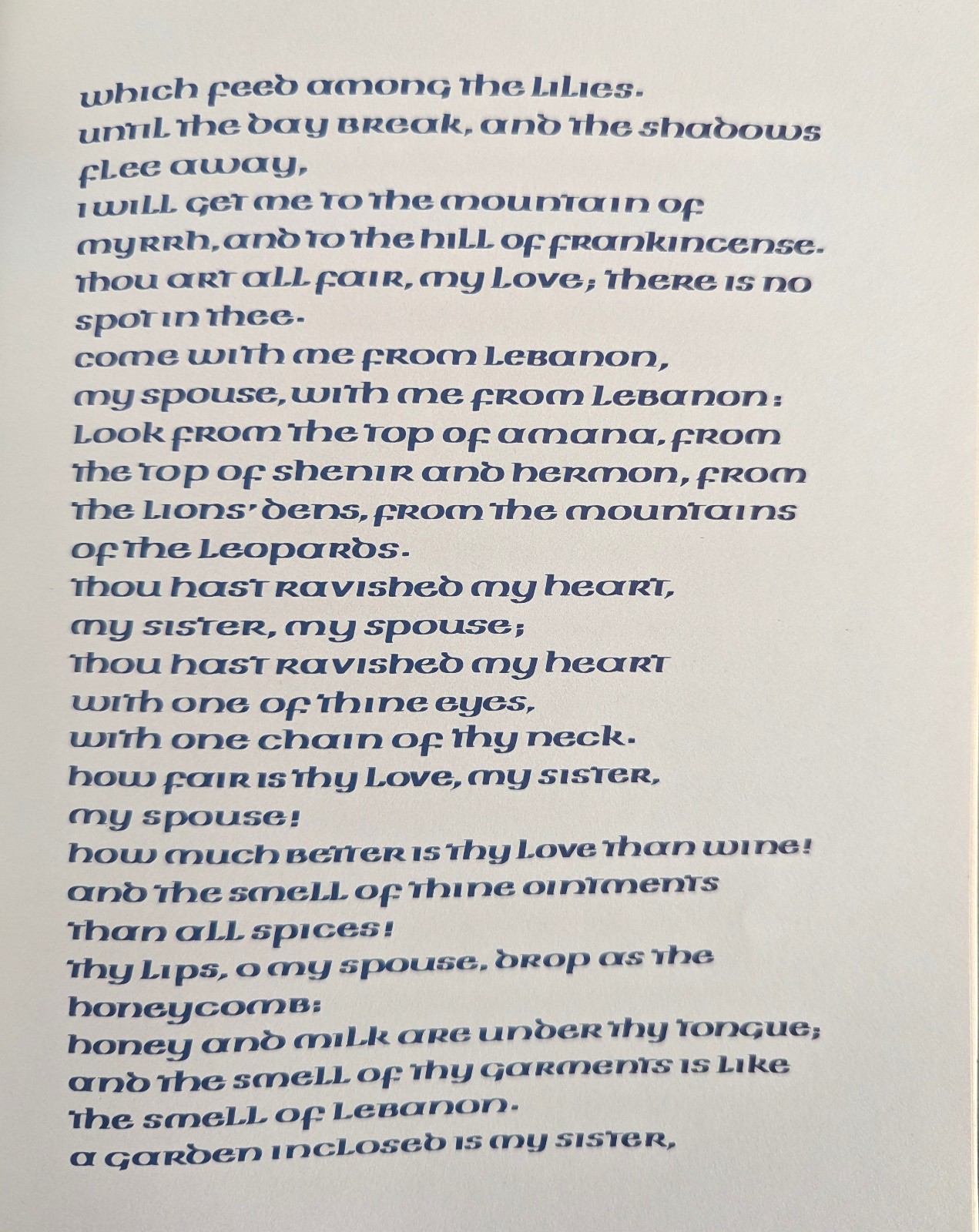 The Song of Songs Which is Solomon&rsquo;s illustrated by Katie Thamer, calligraphy