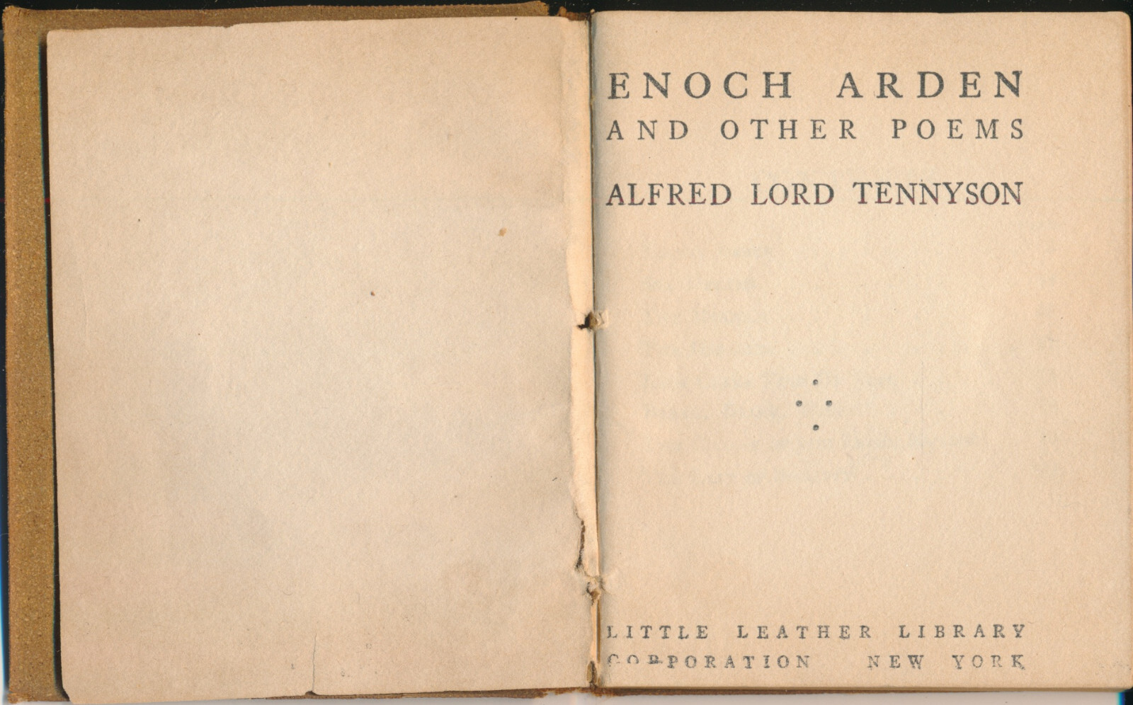 ENOCH ARDEN AND OTHER POEMS ALFRED LORD TENNYSON LITTLE LEATHER LIBRARY 1920&rsquo;S