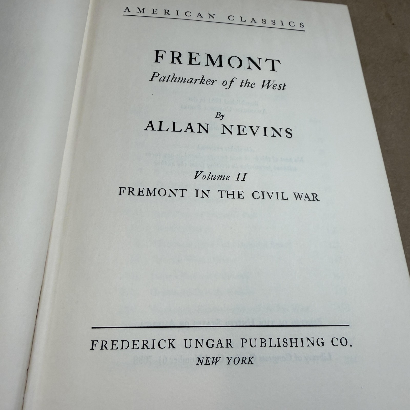 Vintage Fremont Pathmarker Of The West Allan Nevins 2 Vol Green HC Ungar USA