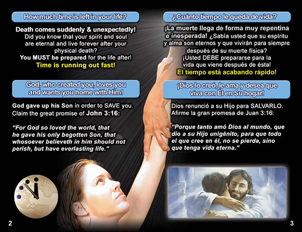 « ENGLISH & SPANISH Tracts, 20 Pages Each, Pack of 40 units, Powerful & Colorful
