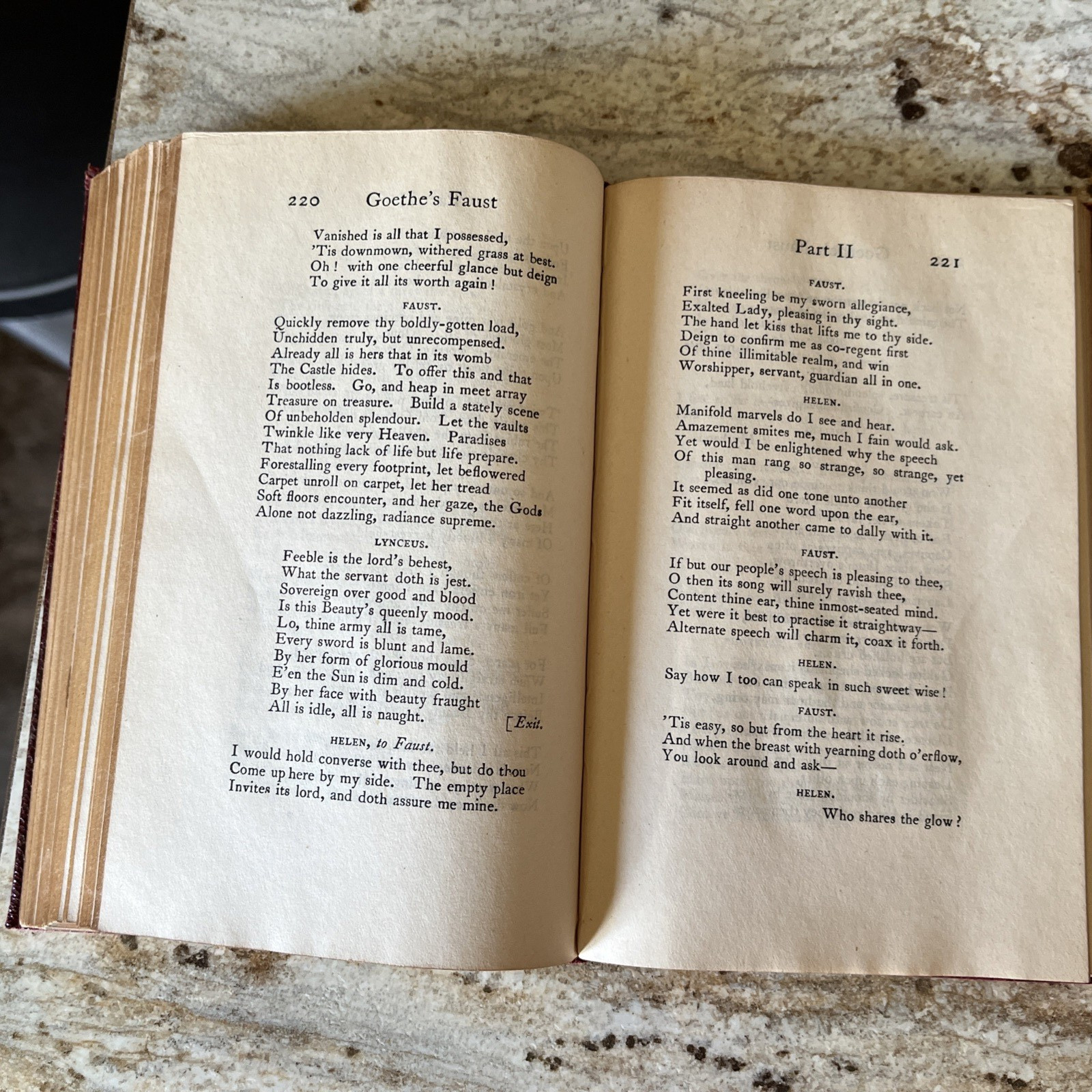 Antique Book Goethe&rsquo;s Faust Parts I & II 1919 Red Leather Printed Great Britain