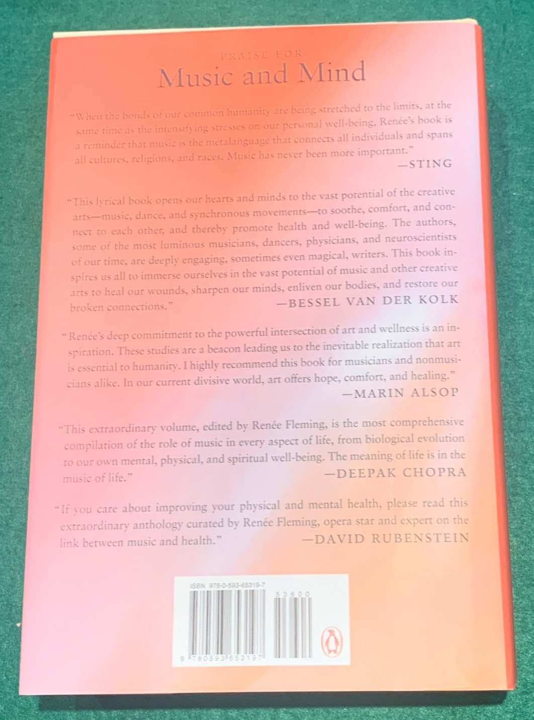 Music & Mind Edited by Renee Fleming SIGNED HC DJ 2024 Performing Arts