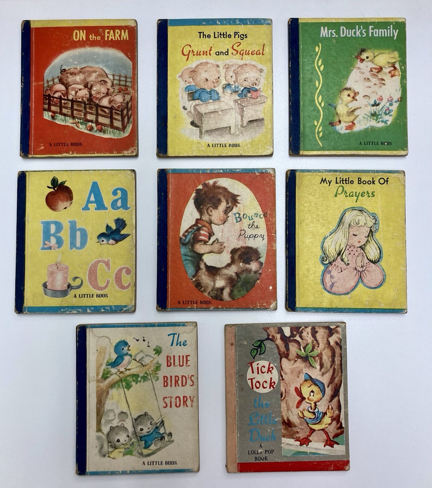 Vintage 1940s Miniature 4&Prime; Children&rsquo;s Book Lot A Little Book & Lollipop Book (8)
