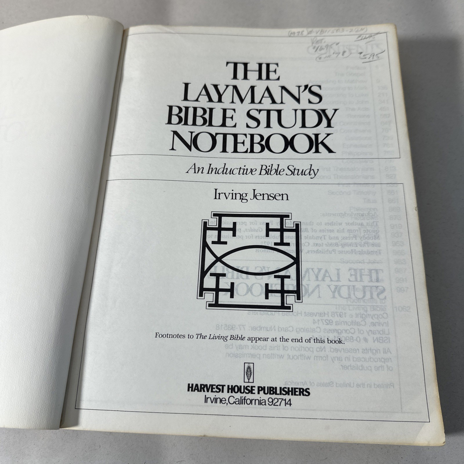 The Layman&rsquo;s Bible Study Notebook by Irving Jensen 1978 Religion Book