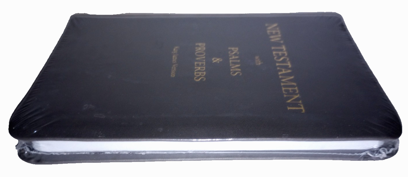 New Testament & Psalms Proverbs (KJV) Pocket Bible – Gray Cover – New / Sealed