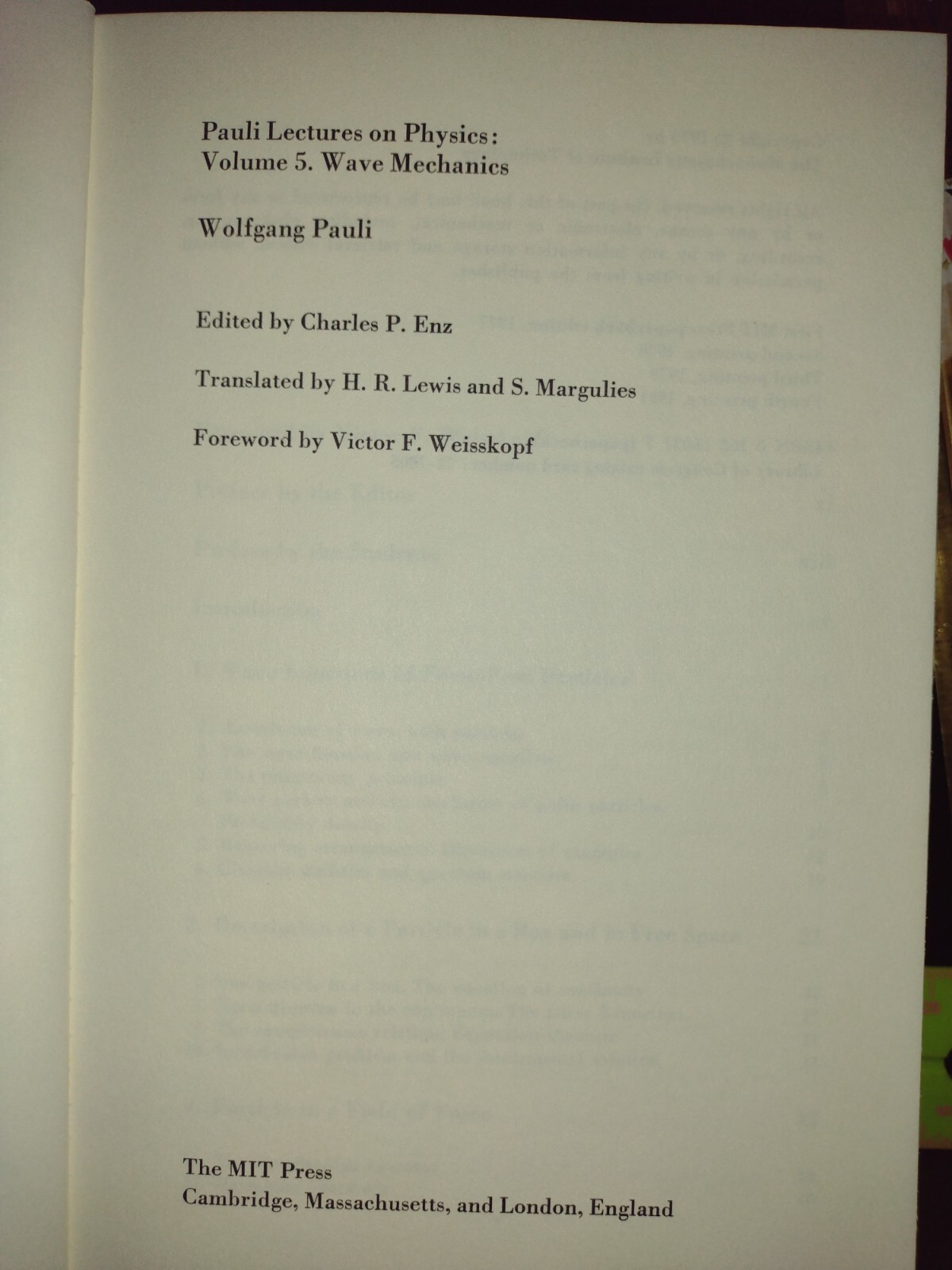 Wolfgang Pauli Lectures on Physics 4 Of 6 Volumes From 1973 1st Ed #1,2,5,6 New