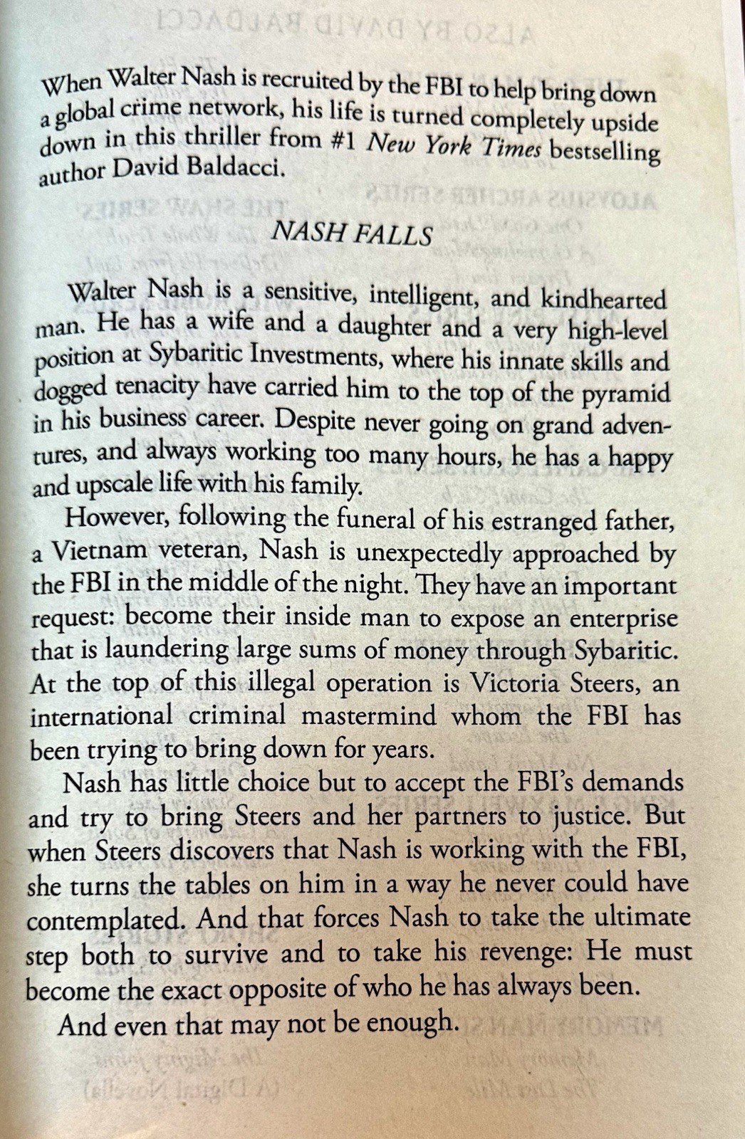 LARGE PRINT, Nash Falls by David Baldacci, 2025, Trade Paperback, BRAND NEW
