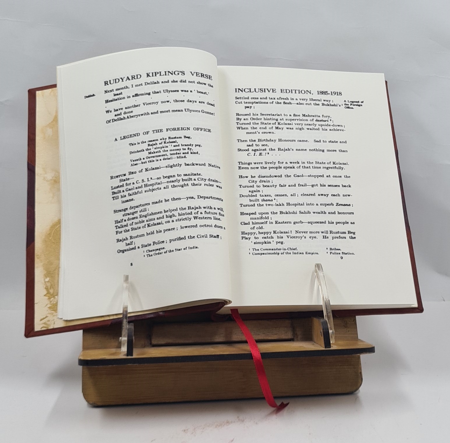 Rudyard Kipling&rsquo;S Verse; Inclusive Ed., 1885-1918. Volume 1 1919 [Leather Bound]