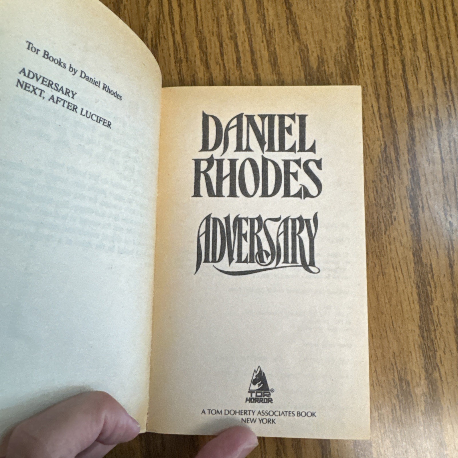 ADVERSARY DANIEL RHODES OUT OF PRINT HORROR PAPERBACKS FROM HELL PB