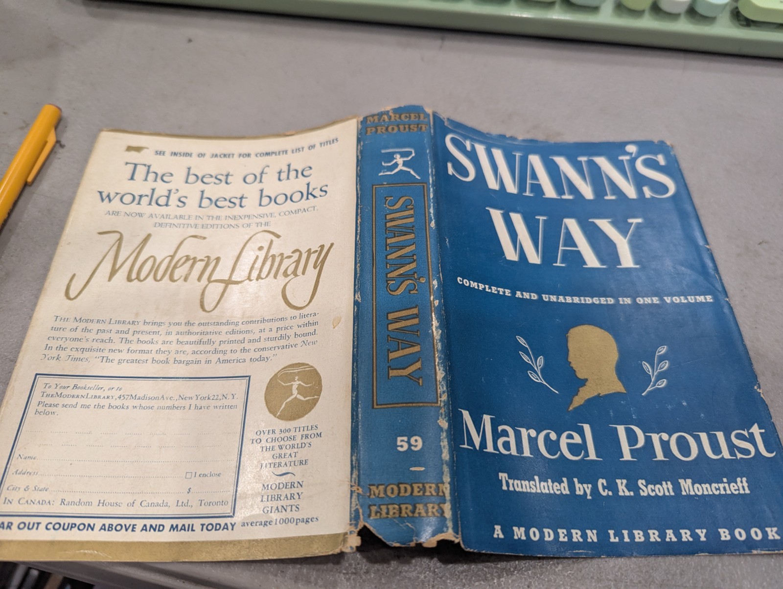 Swann&rsquo;s Way Proust Modern Library 1928 Edition