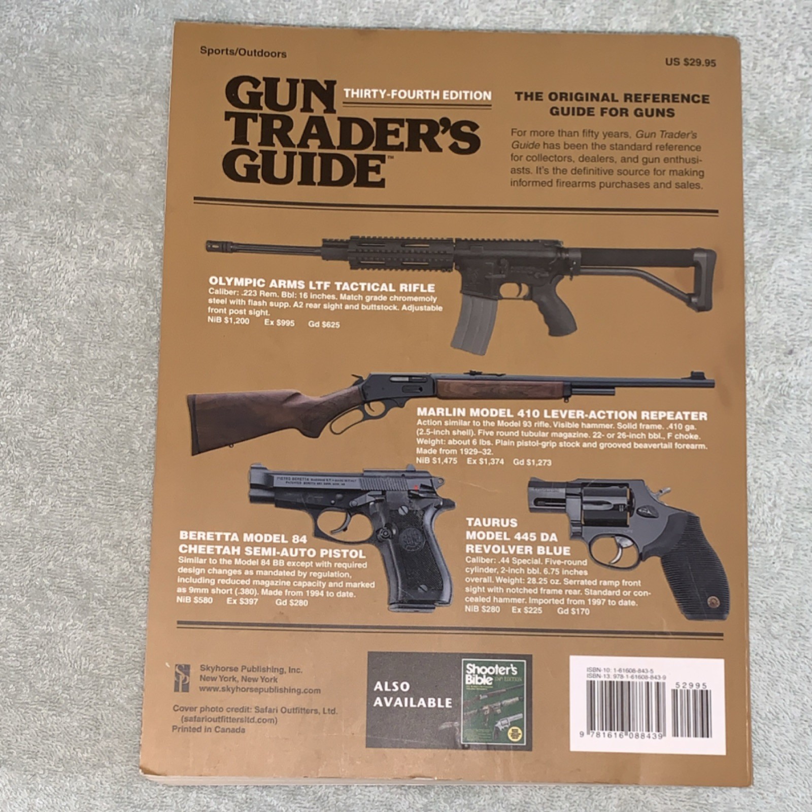 Book Gun Trader&rsquo;s Guide Thirty-Fourth Edition Skyhorse 2011