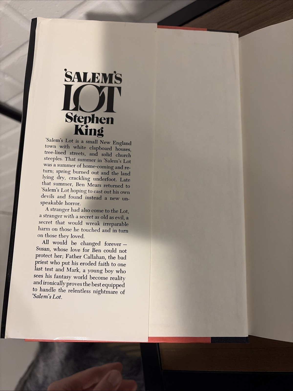 Salem&rsquo;s Lot – by Stephen King – Hardcover Book – BCE (1975)