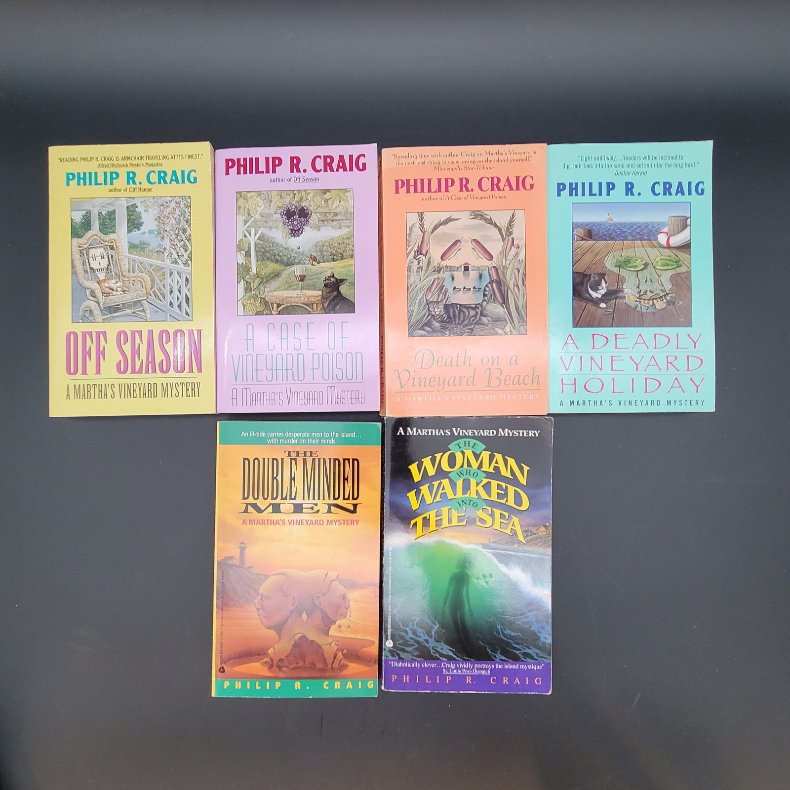 Lot of 6 Philip R Craig A Martha&rsquo;s Vineyard Mystery PB Novels Multiple Titles