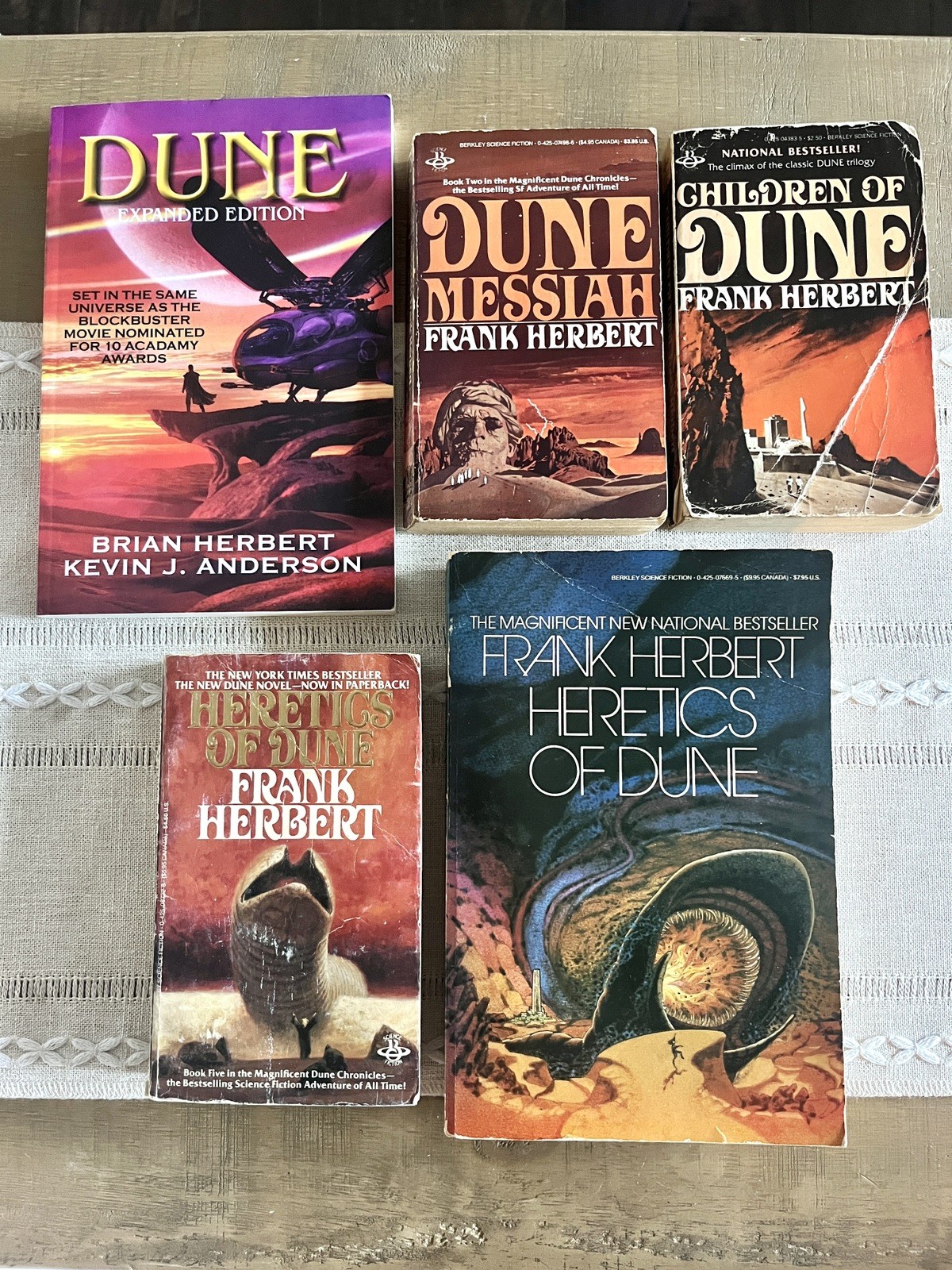 Frank Herbert Dune Series Lot of 5 Berkley 1984 Sci-Fi Paperbacks