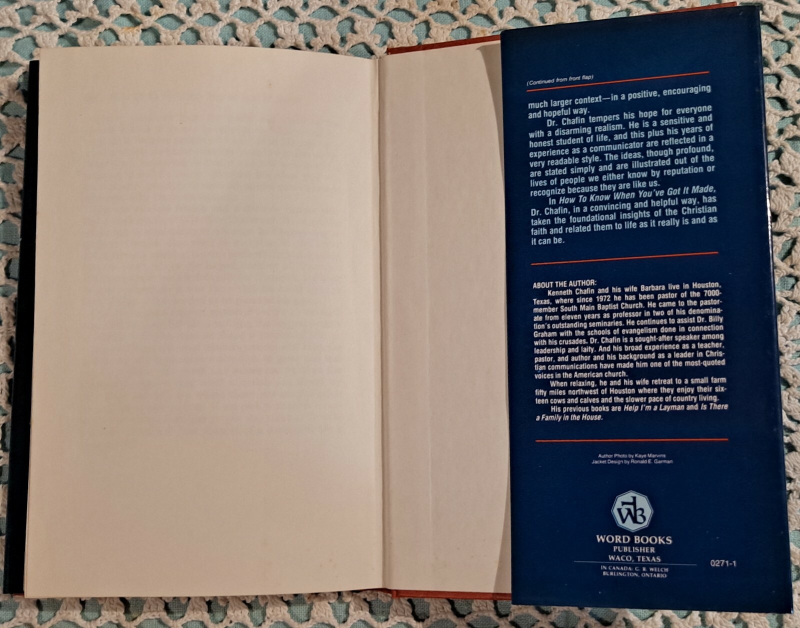 How to Know When You&rsquo;ve Got It Made by Ken Chafin, 1981, HC w/ DJ, 168 pages
