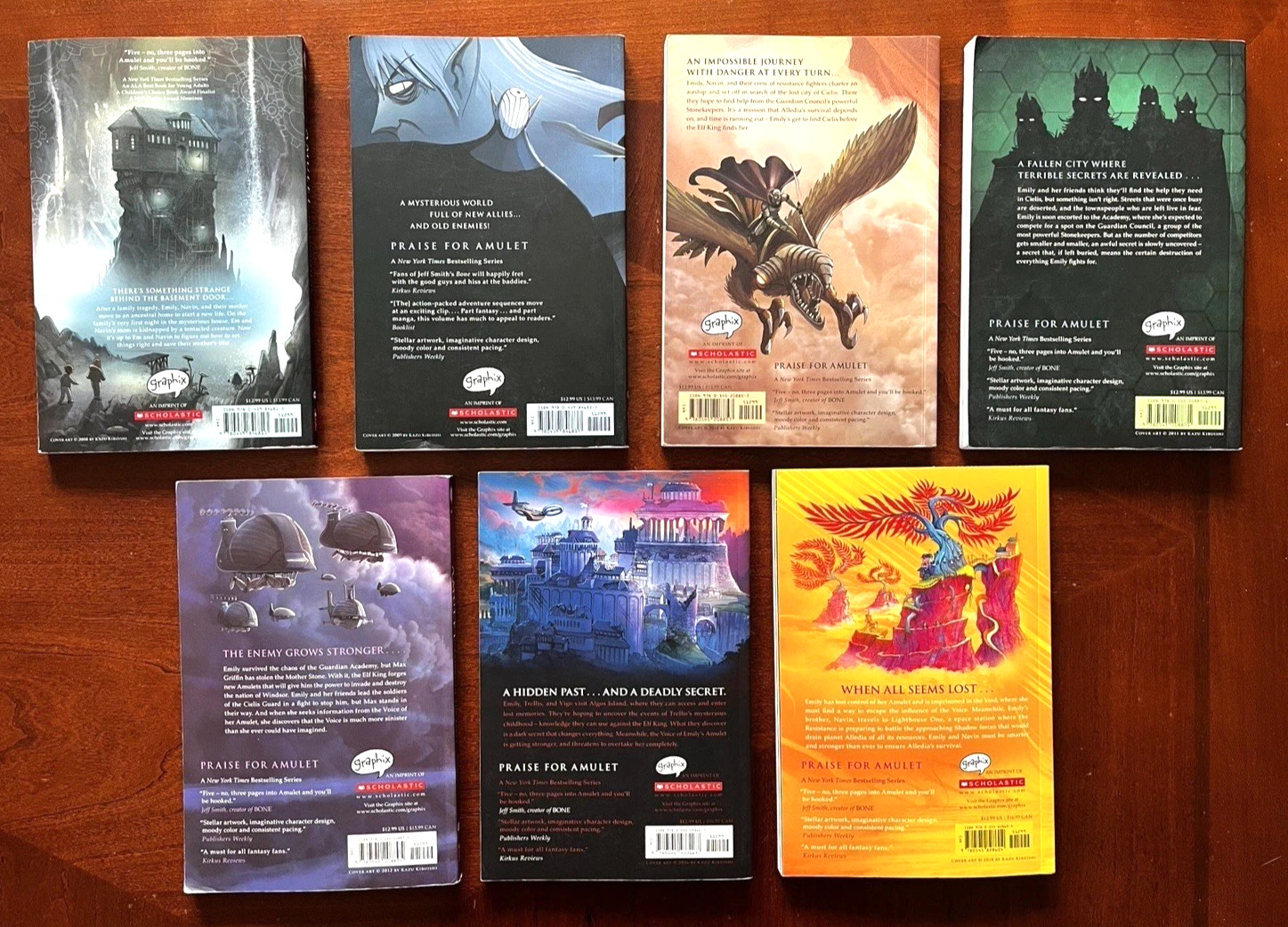 Amulet- 7 Book Lot by Kazu Kibuishi Books # 1 thru #5, #7 and # 8 – PB