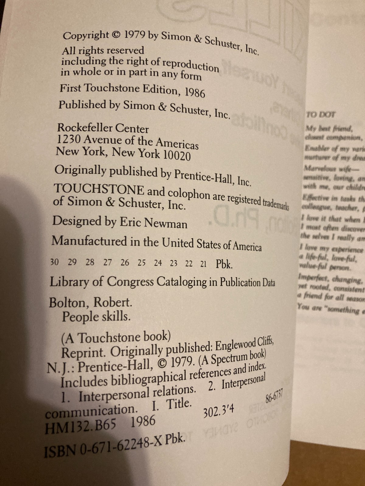People Skills by Robert Bolton (1986, 1st touchstone edition)
