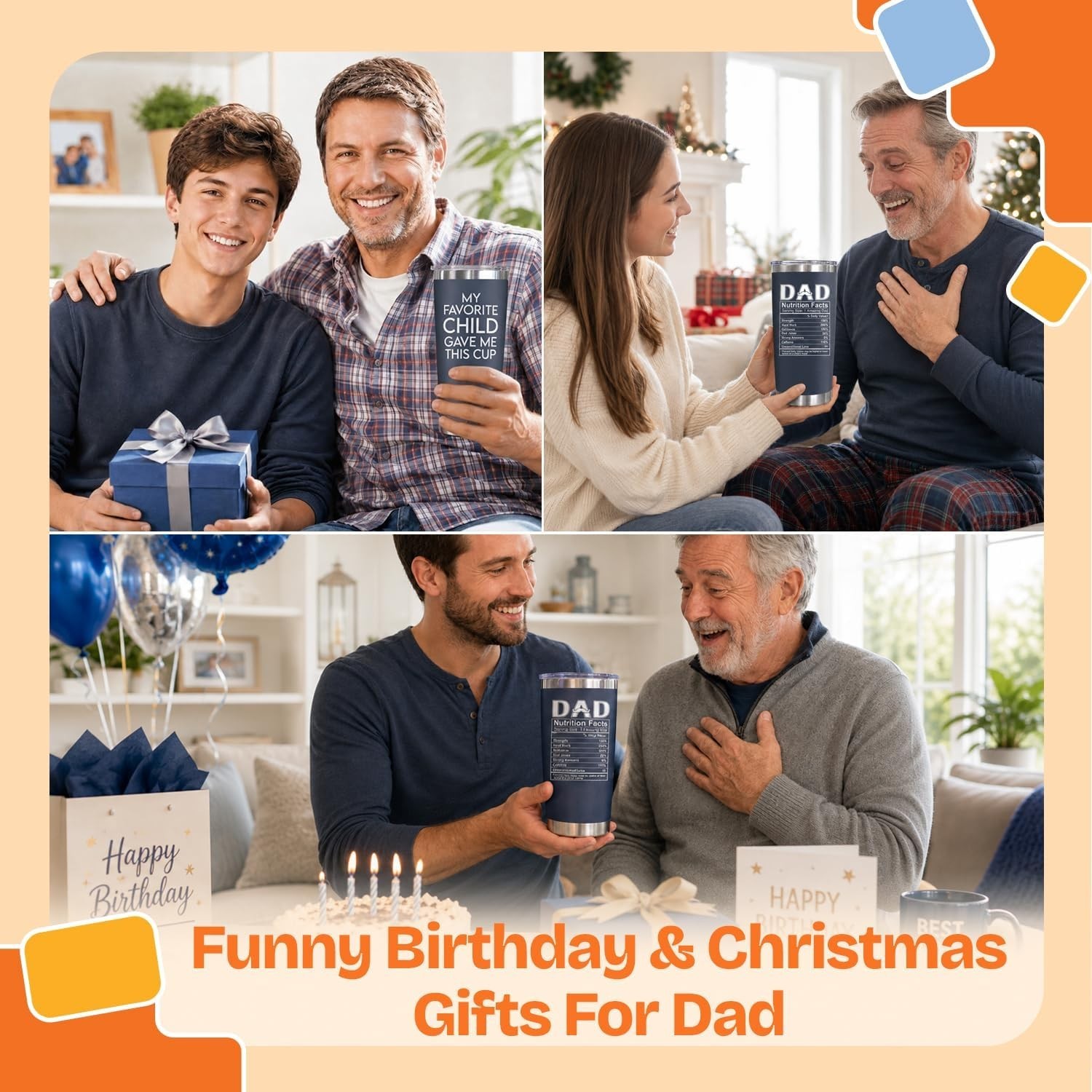 Insulated 20 oz Dad Tumbler – Perfect Gift from Daughter or Son for Father&rsquo;s Day