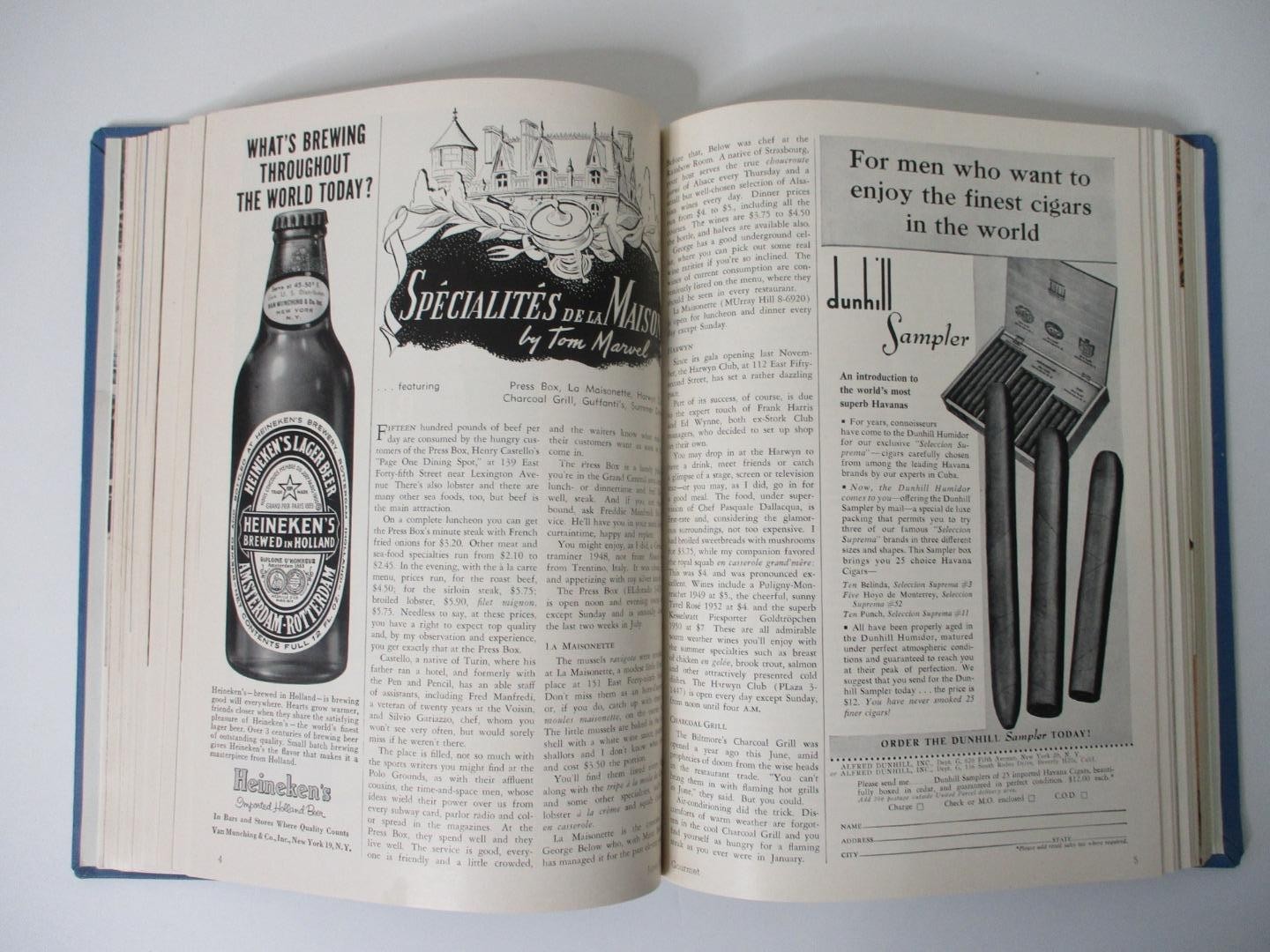 GOURMET, The Magazine of Good Living; Vol. 14 – 1954 – 12 Issues in a Hardcover