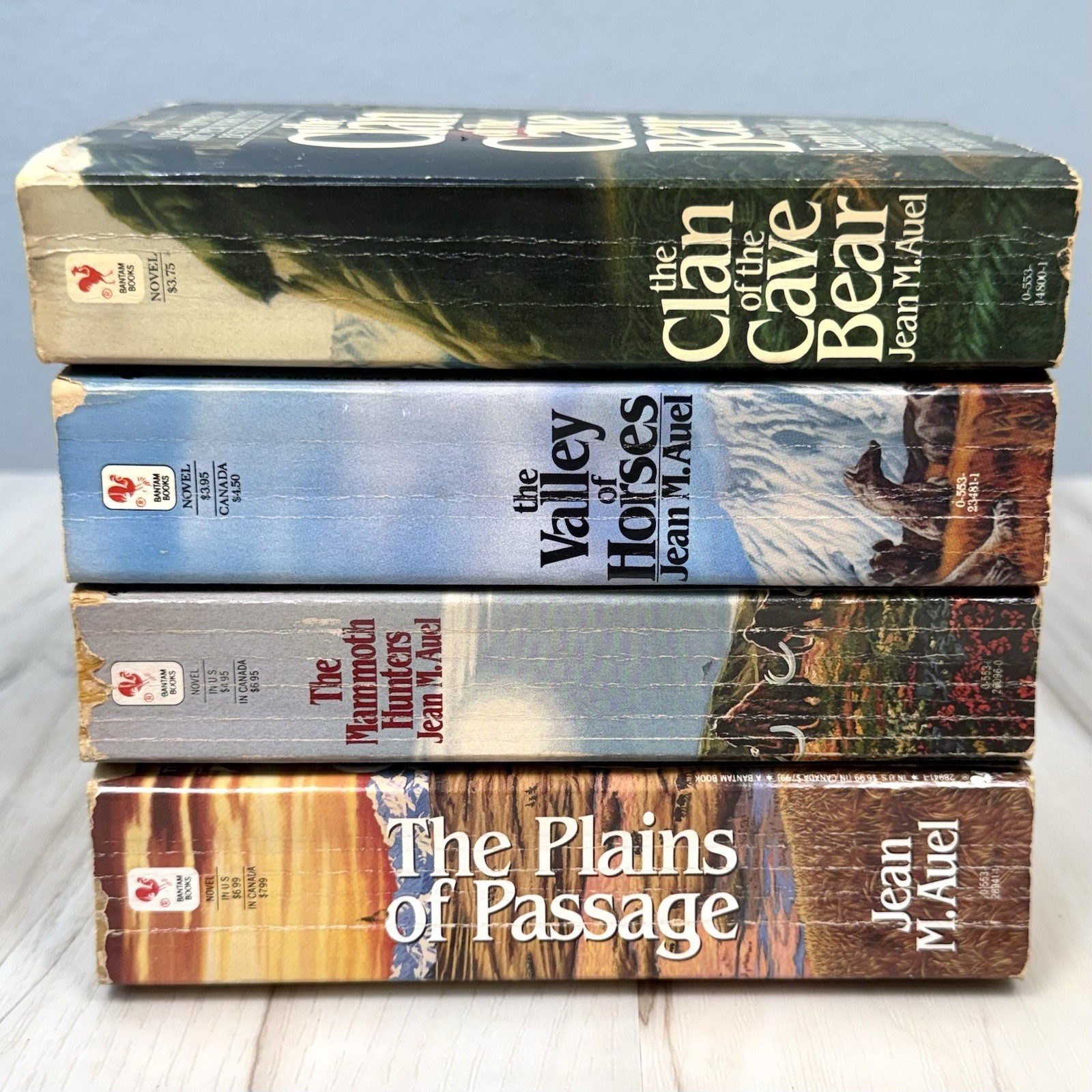 VTG 80s Lot 4 Earth&rsquo;s Children Series Paperback Books by Jean M Auel Bantam