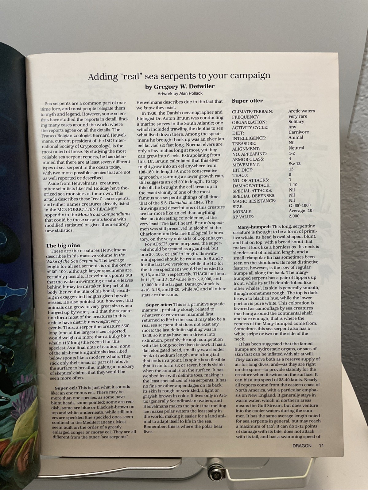 TSR Dragon Magazine #190 « Monsters of the Deep, In Poseidon&rsquo;s Lair »