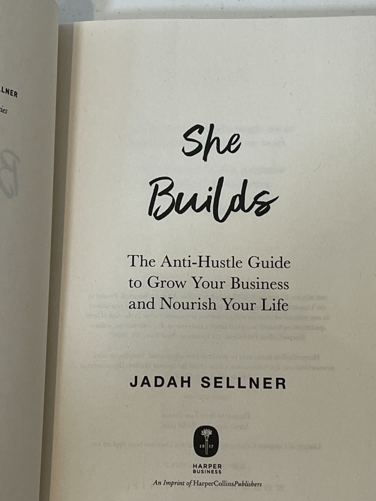 She Builds Jadah Sellner Hardcover Business Self Help Book New