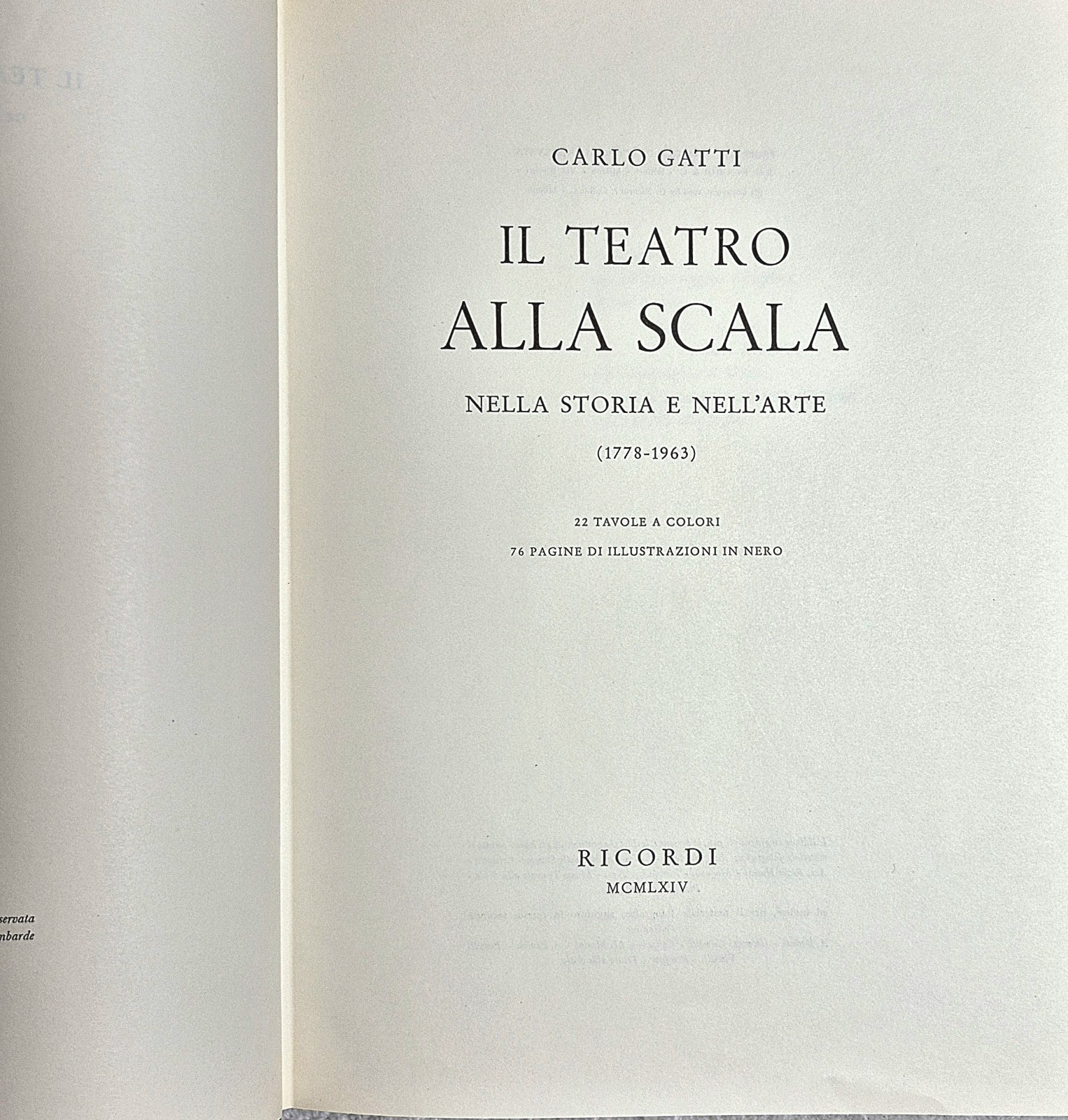 Il Teatro Alla Scala (Gatti · 1964 · 2 Vol Slipcased Set w/ DJs ) VG