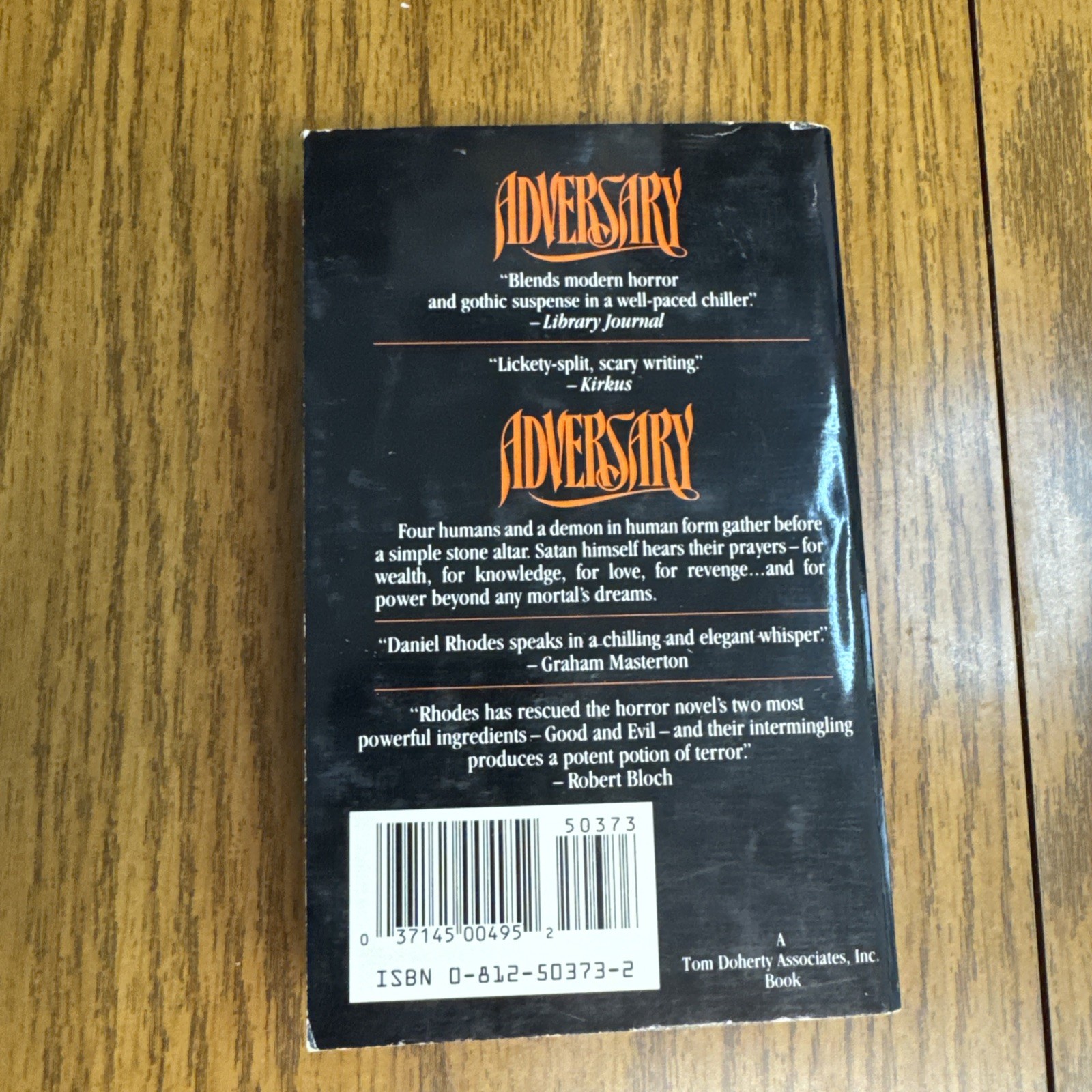 ADVERSARY DANIEL RHODES OUT OF PRINT HORROR PAPERBACKS FROM HELL PB