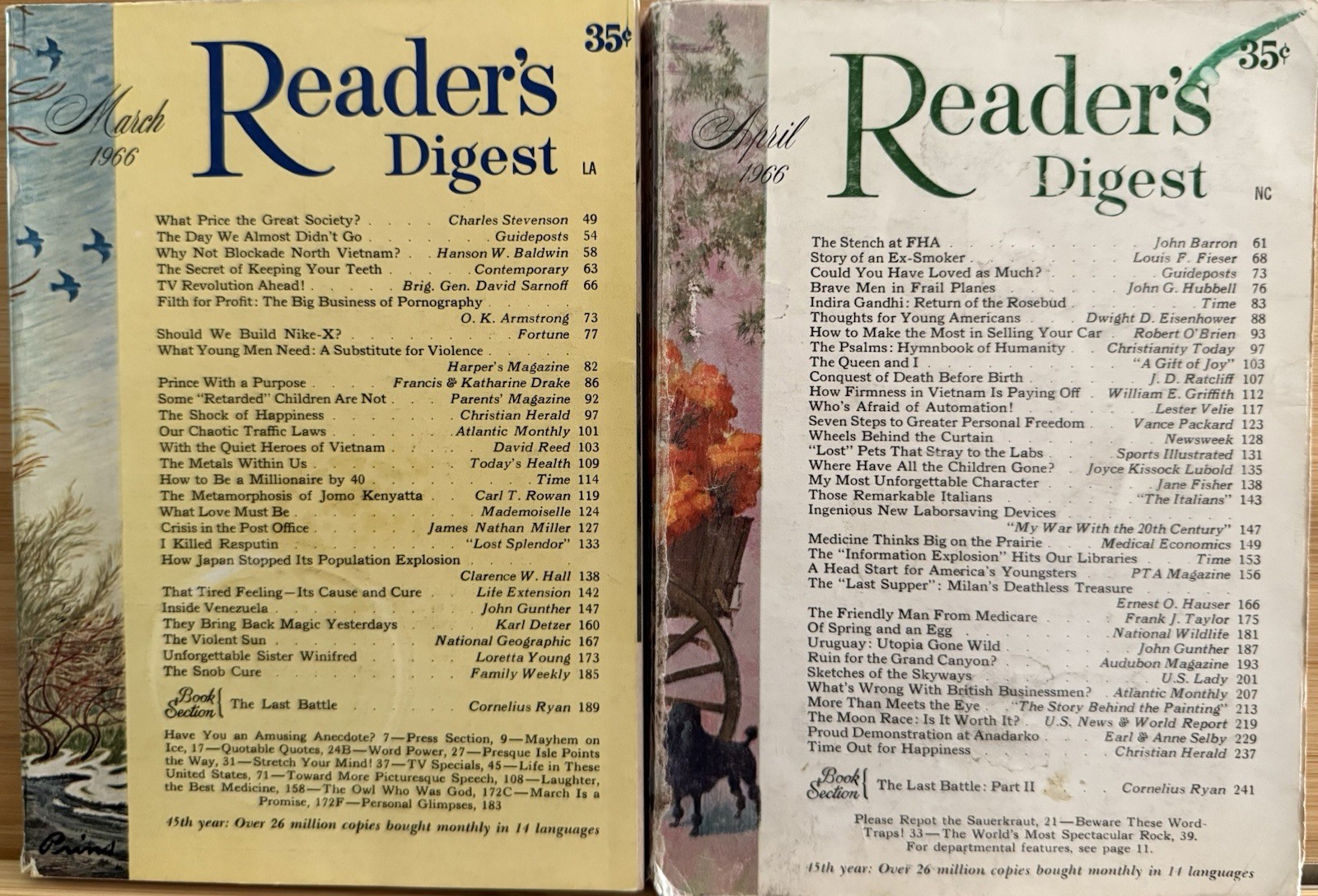 1966 March April (2) READER&rsquo;S DIGEST MAGAZINE Vintage Ageless Fun Short Stories