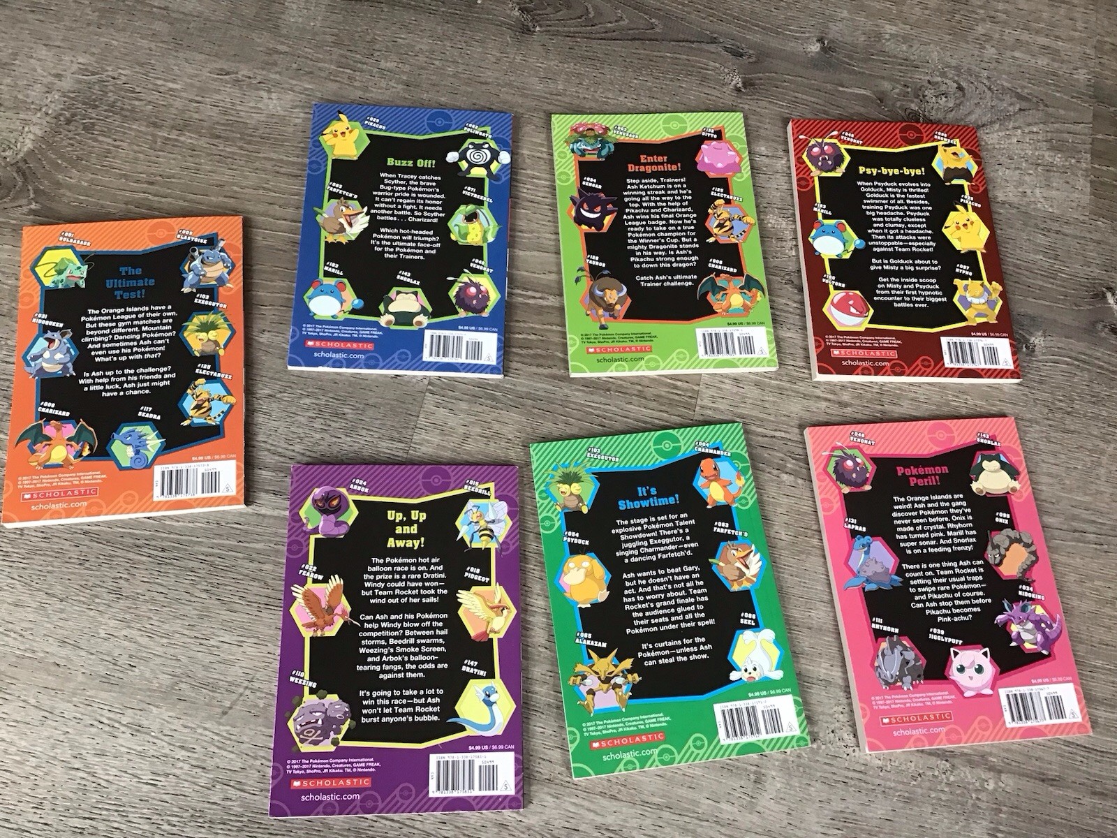 Lot of 7 Pokemon Books Scholastic Paperback 2017 Original Pokémon ASH