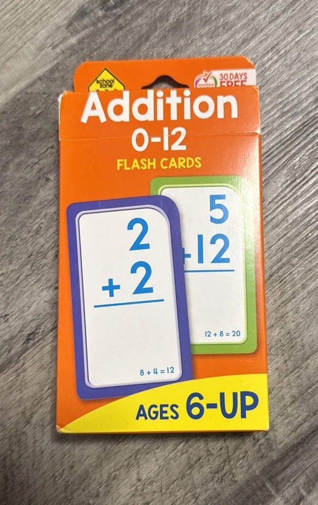 Addition 0-12 by School Zone Publishing Company Staff (2019, Cards,Flash Cards)