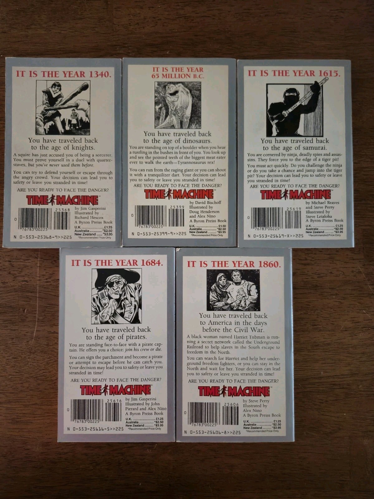Bantam Time Machine Series Books 1-5 In Boxed Set CYOA RPG Gamebook Lot 1980&rsquo;s