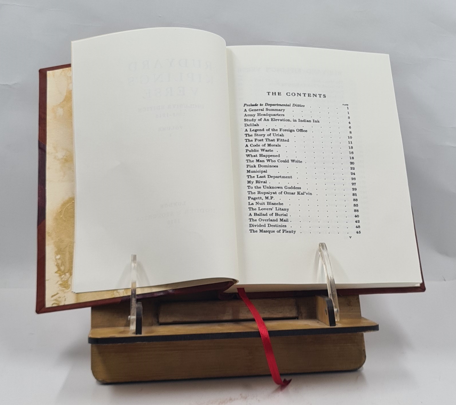 Rudyard Kipling&rsquo;S Verse; Inclusive Ed., 1885-1918. Volume 1 1919 [Leather Bound]