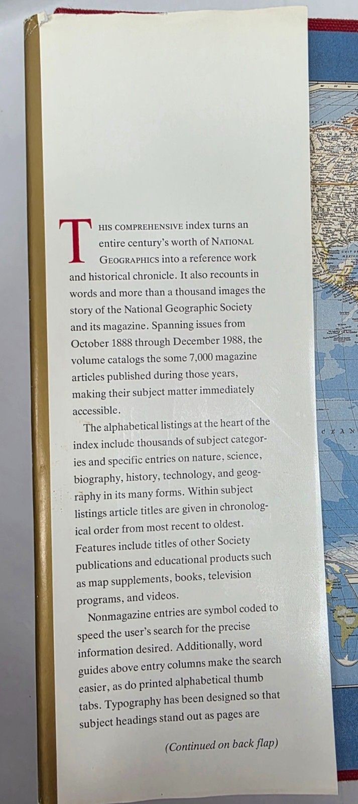 National Geographic Index 1888-1988 One Hundred Years Hardcover 1989 Dust Jacket