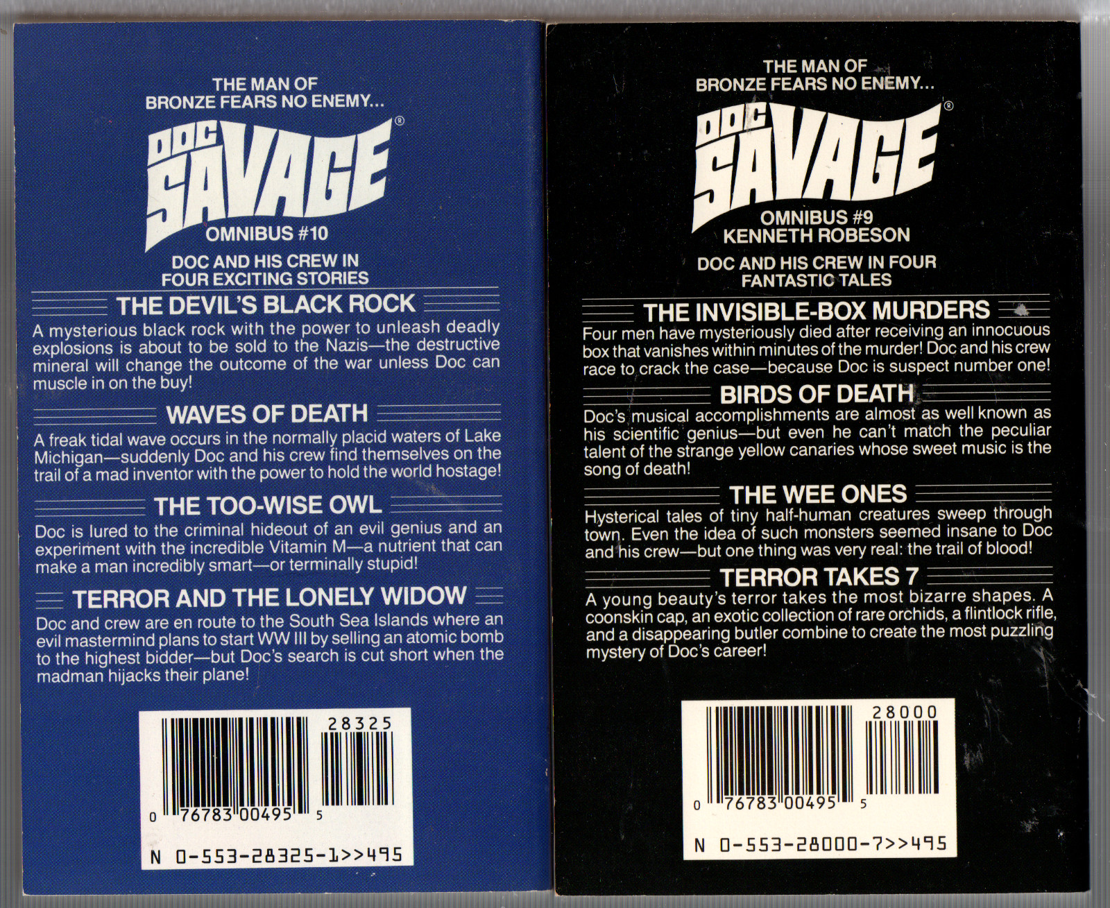 Doc Savage Omnibuss Book Lot of 9 Books #1, 2, 3, 8, 9, 10, 11, 12, & 13