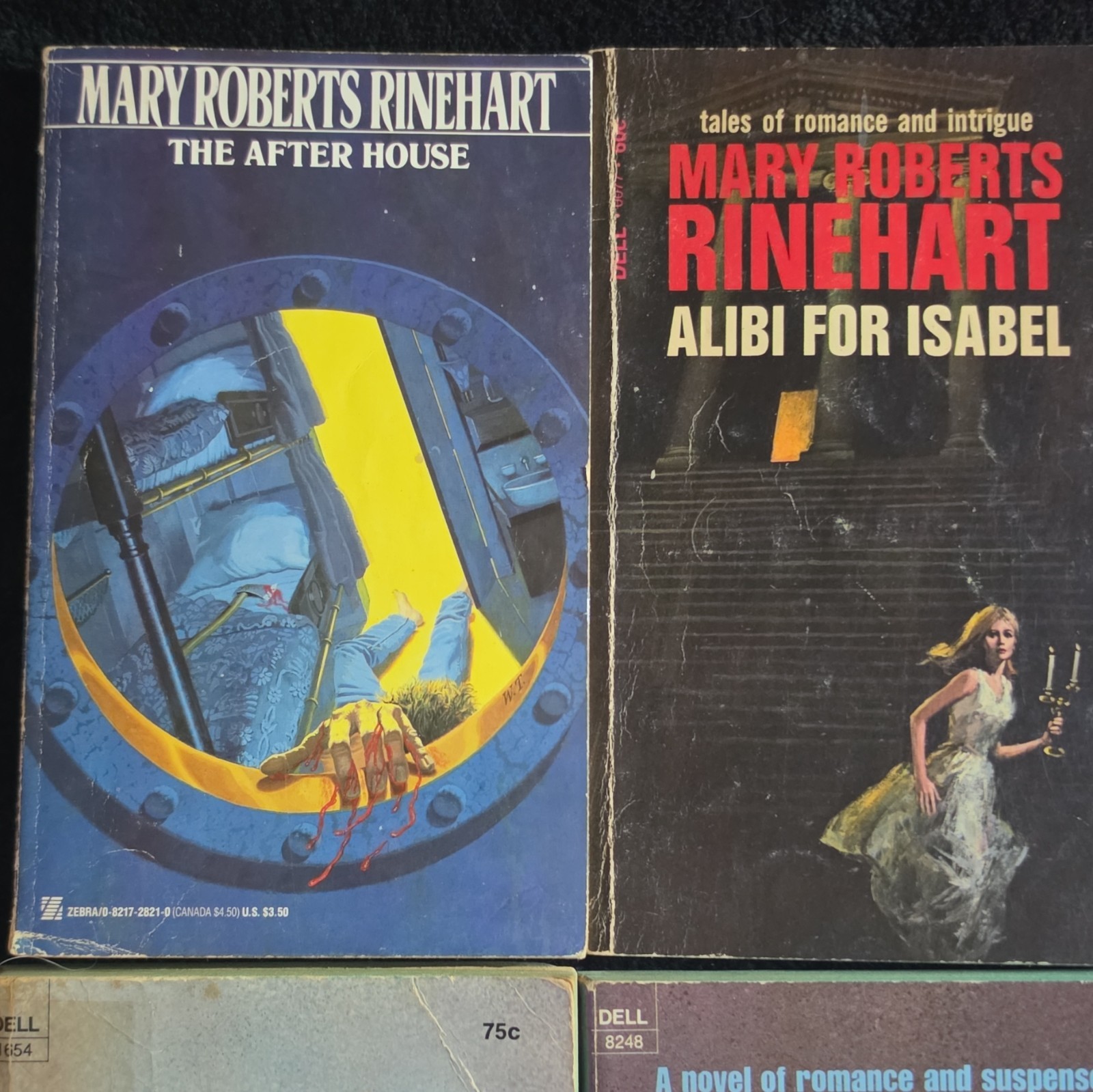Lot of 8 Vintage Mary Roberts Rinehart Dell Paperback Gothic Mystery Books 60/70