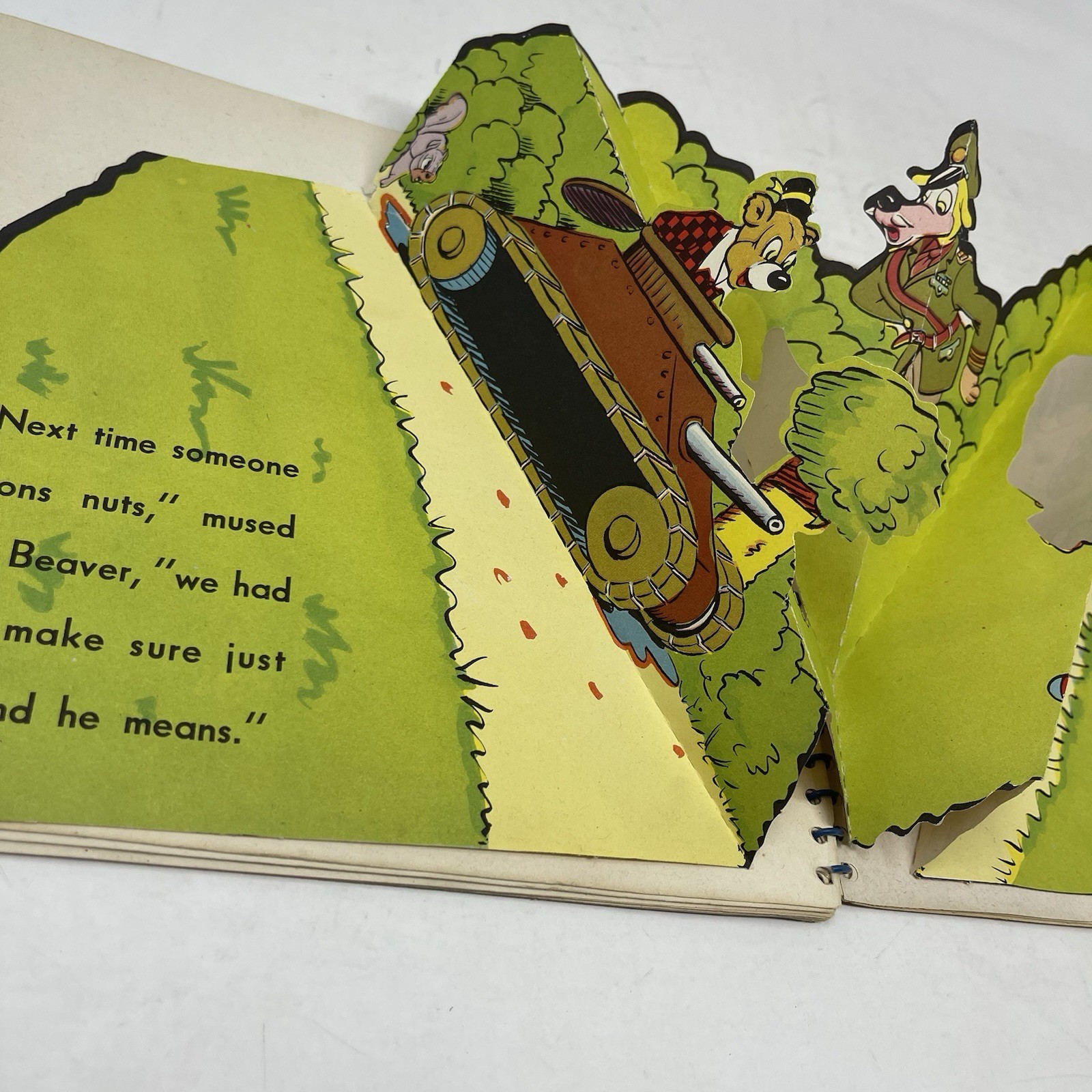 Benny Beaver and Fuzzy Bear Animated Novelty Book 1945 Complete Clean