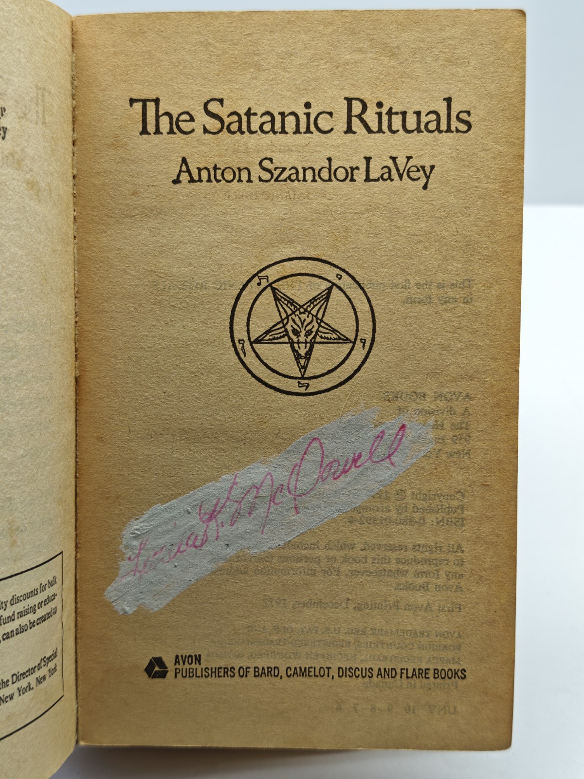 The Satanic Rituals Companion to The Satanic Bible by Anton LaVey|1972 First Pub