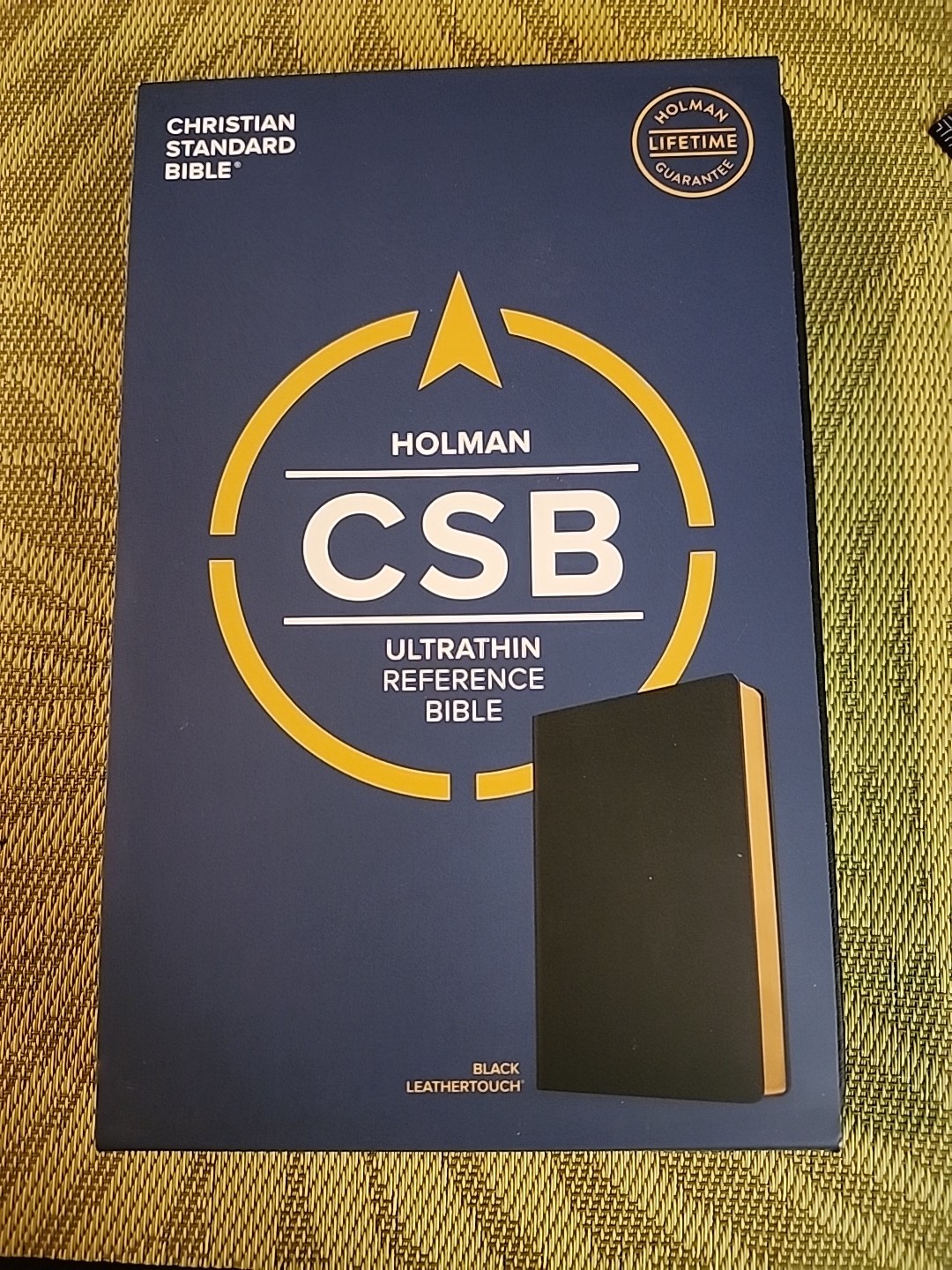CSB Ultrathin Reference Bible, Black LeatherTouch Red Letter Edition