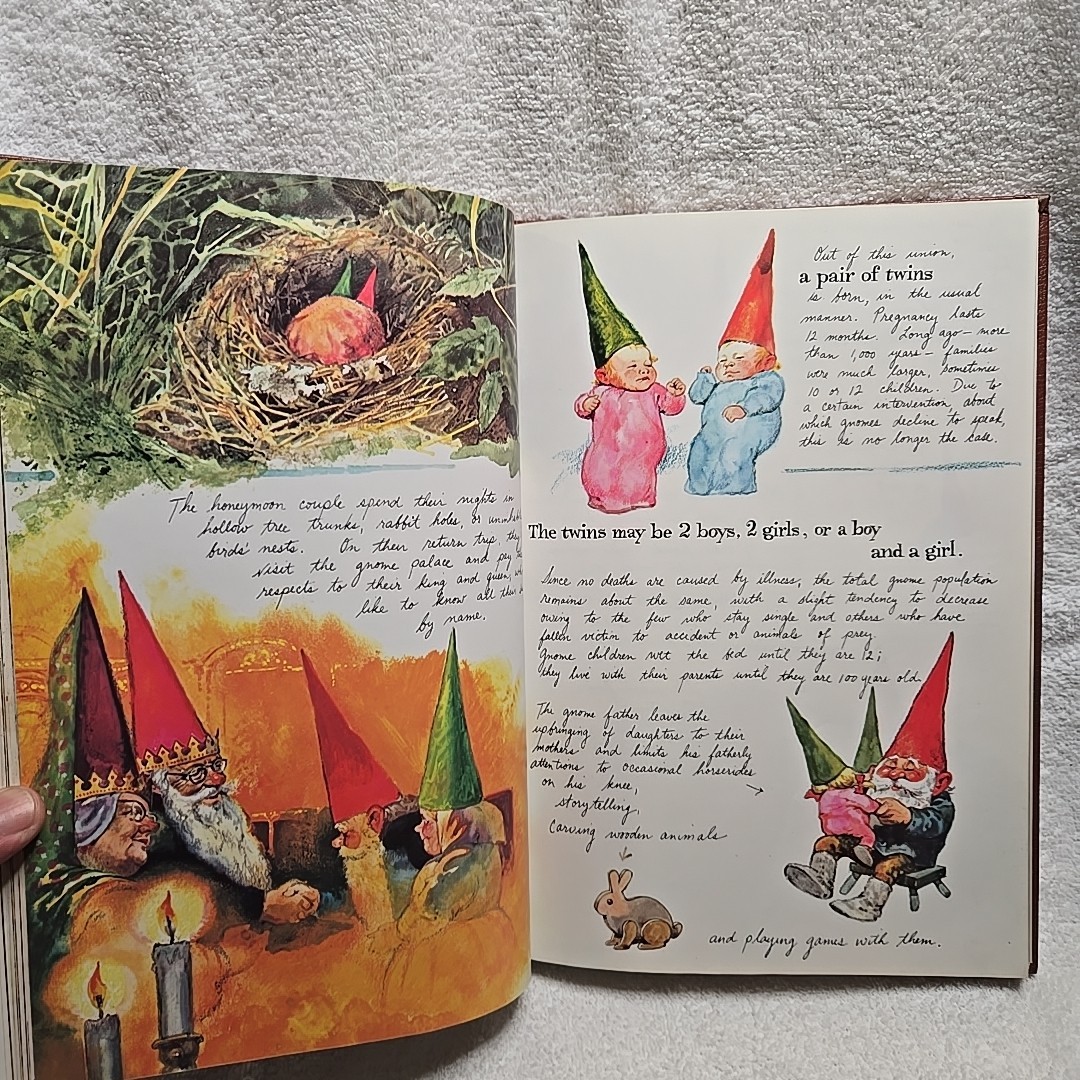 GNOMES Book By Wil Huygen & Illustrated Rien Poortvliet (1977 H.N Abrams Inc. HC
