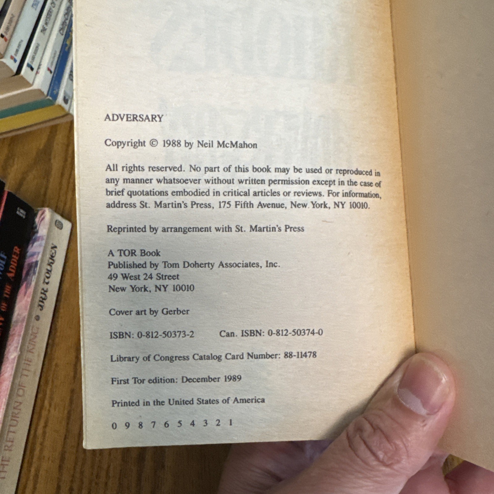 ADVERSARY DANIEL RHODES OUT OF PRINT HORROR PAPERBACKS FROM HELL PB