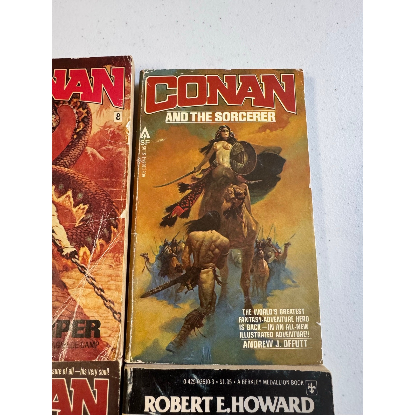 Conan the Barbarian Book lot of 4 Robert E Howard + List in Description