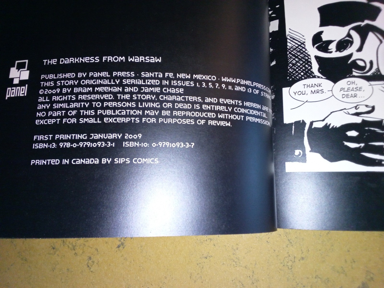 The Darkness From Warsaw 2009 First Printing Graphic Novel Out Of Print , Rare
