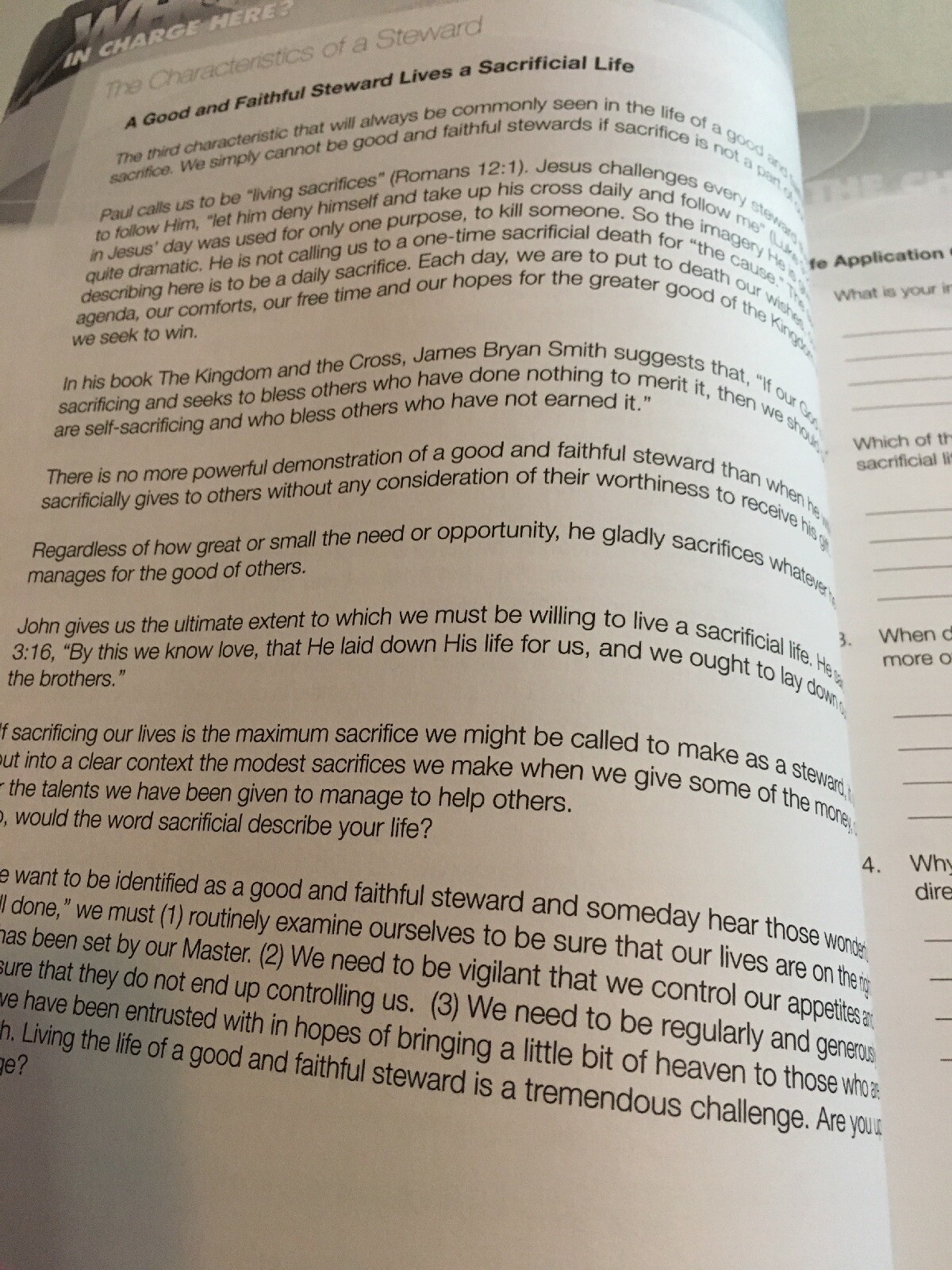 Who&rsquo;s in Charge Here? 13 Week life Stewardship Study. Study Guide. 172 Pages.
