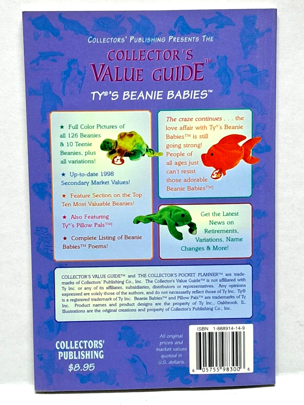 WINTER 1998 Edition COLLECTORS VALUE GUIDE TY&rsquo;s BEANIE BABIES pre-owned PB book