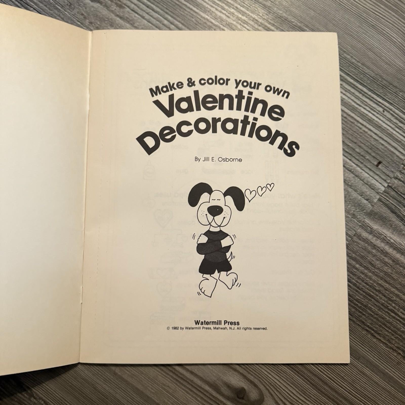 Vintage 80s Make & Color your own Valentine Decorations 16 Pages
