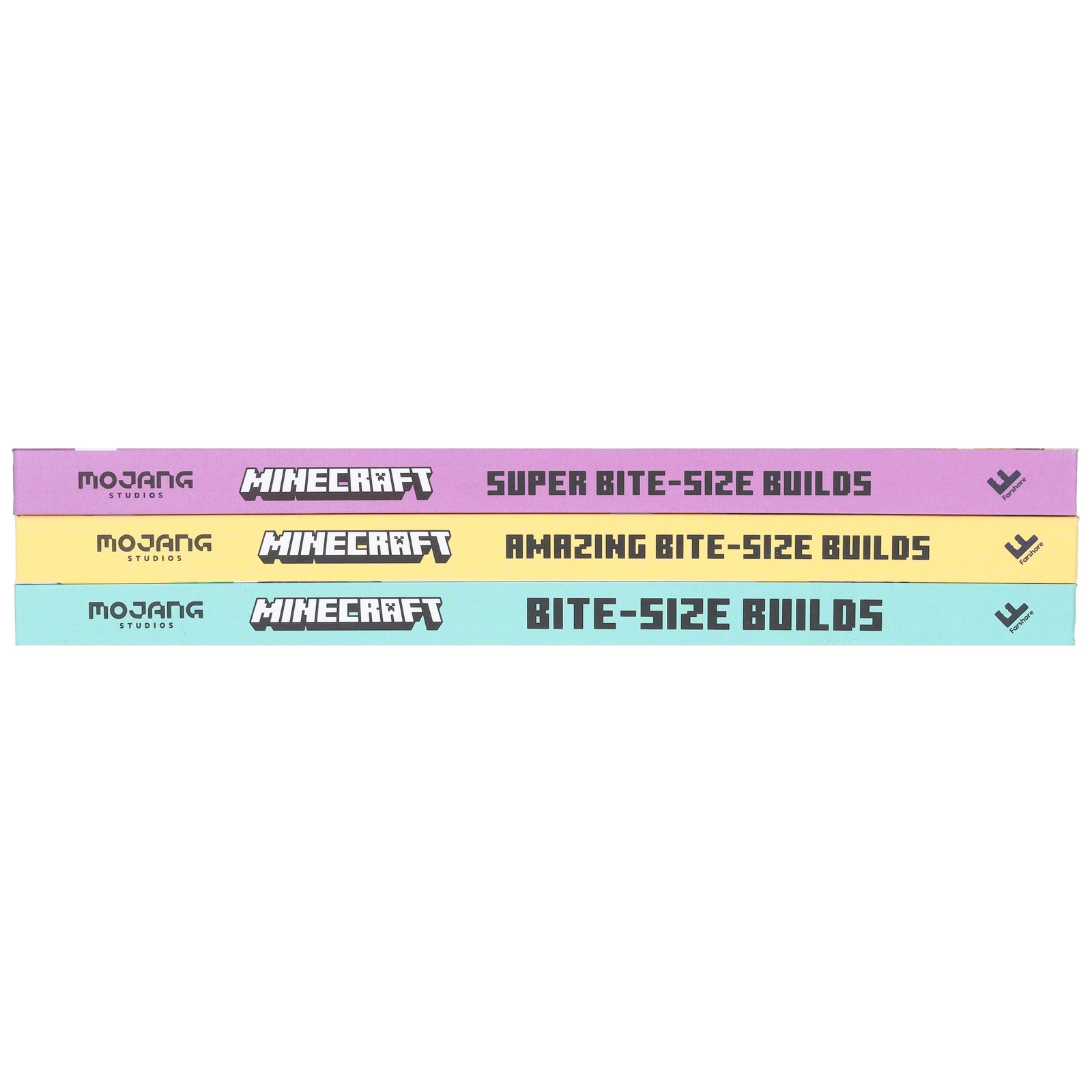 Minecraft Bite-Size Builds 3 Books Hardback Box Set – Ages 7+ – By Mojang AB