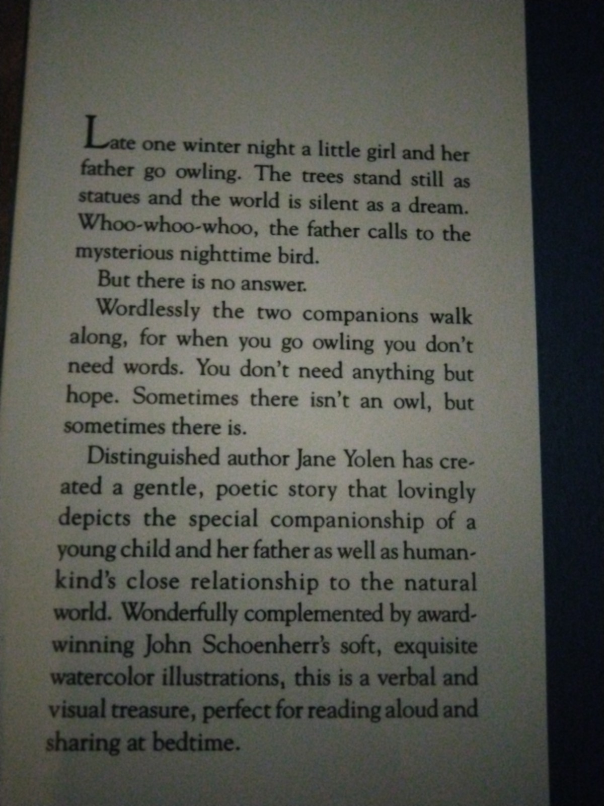 OWL MOON by Jane Yolen (HC/BJ) 1988 Caldecott Medal