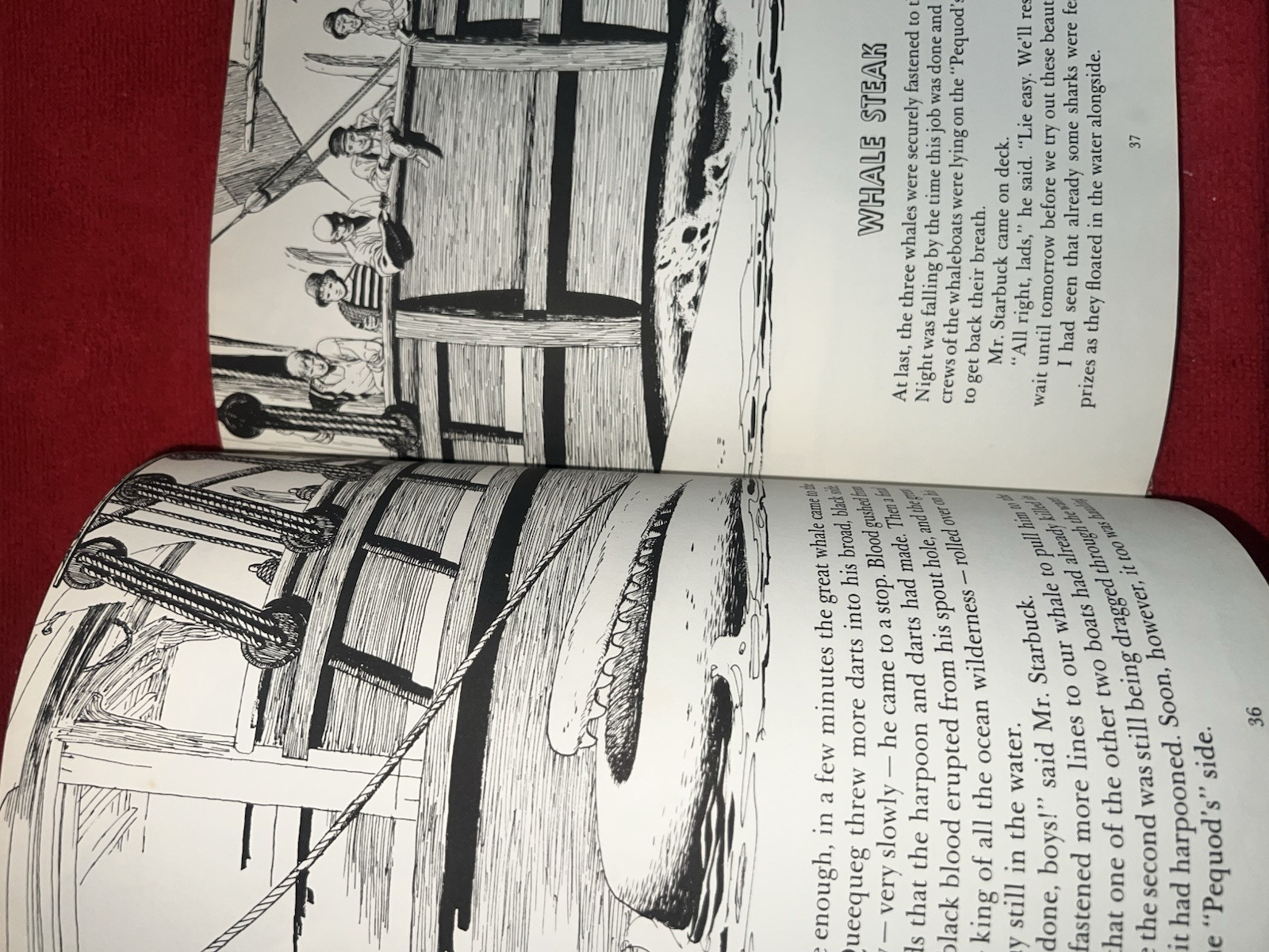 Herman Melville&rsquo;s MOBY DICK 1956 Grosset & Dunlap Hardcover Illustrated🌟Rare