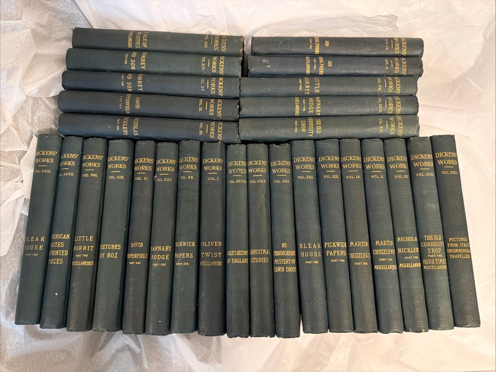 Antique 1890&rsquo;s The Works Of Charles Dickens Peter Fenelon Collier Lot Of 28/30